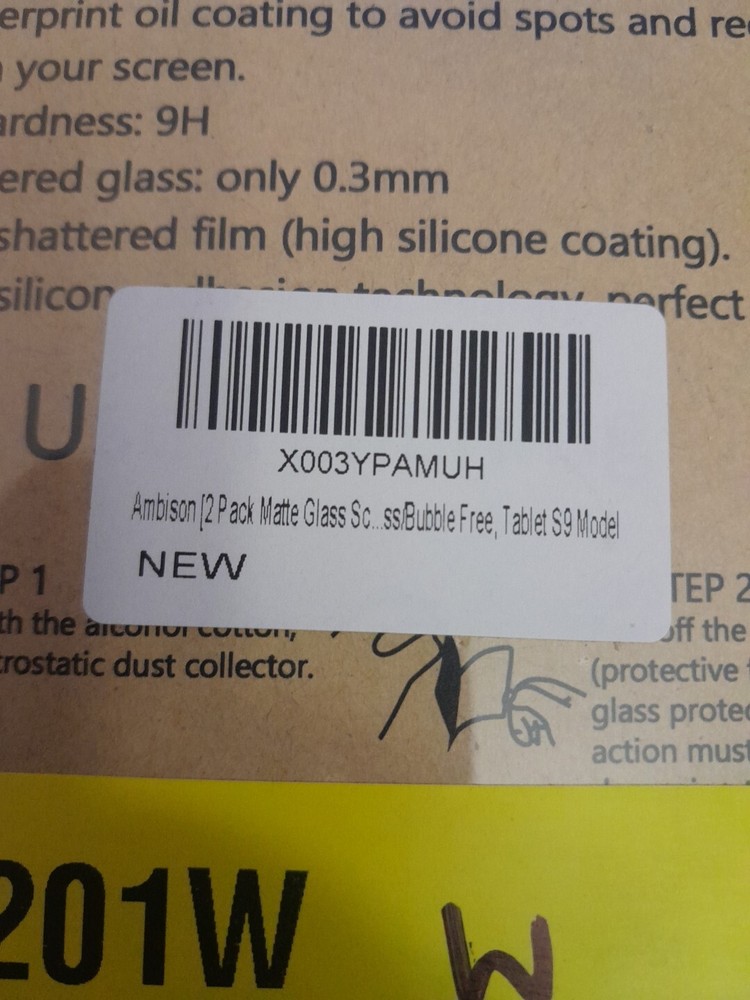 (2-Pk) Ambison Matte Glass Screen Protector Tablet S9 Model