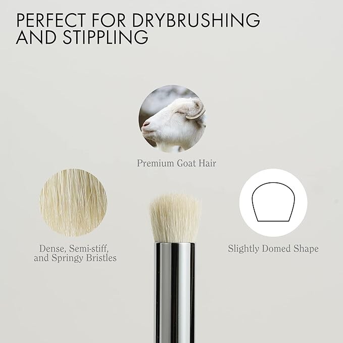 ARTIFY Drybrush Set with Dampening Pad and Brush Soap 5 Sizes Professional Brush