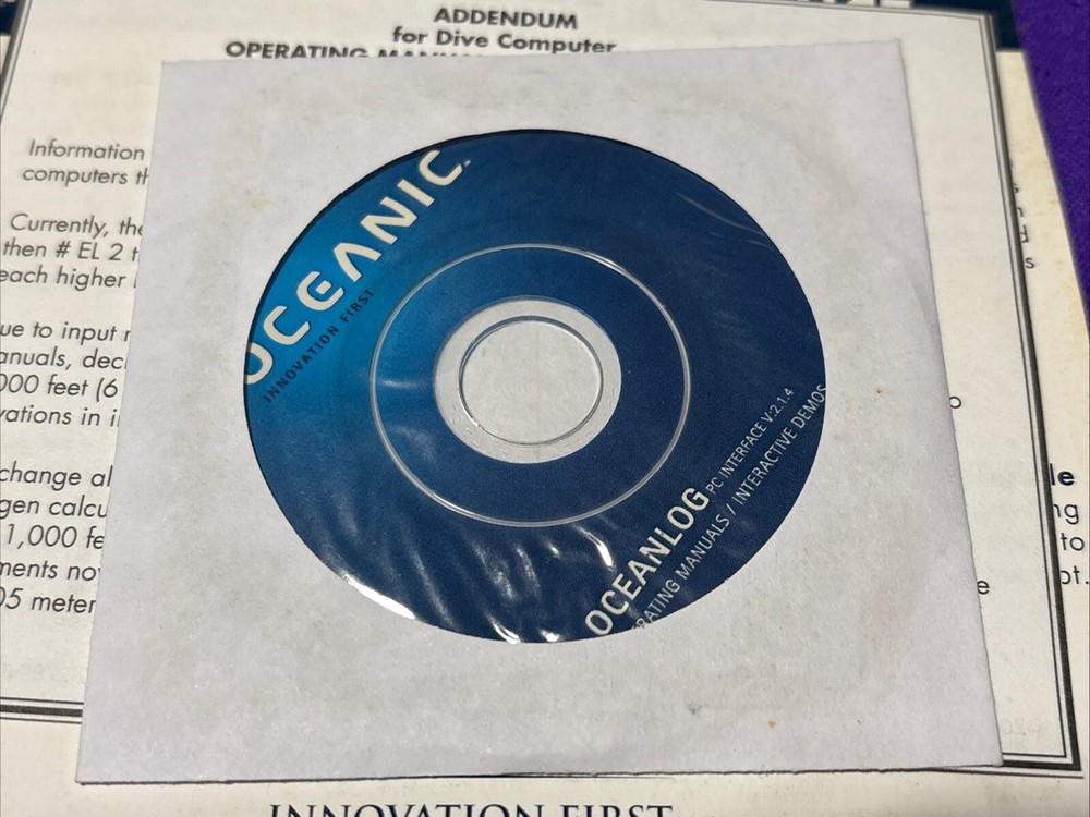 Oceanic Datamask Wireless Comp Mask Power Cord, Operating Manual, Demo Disk +++