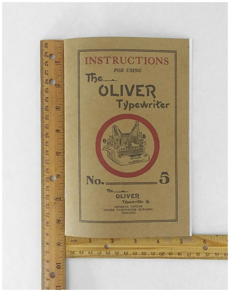 Oliver 5 Typewriter User Manual Instruction Owner's Guide Booklet Number Five