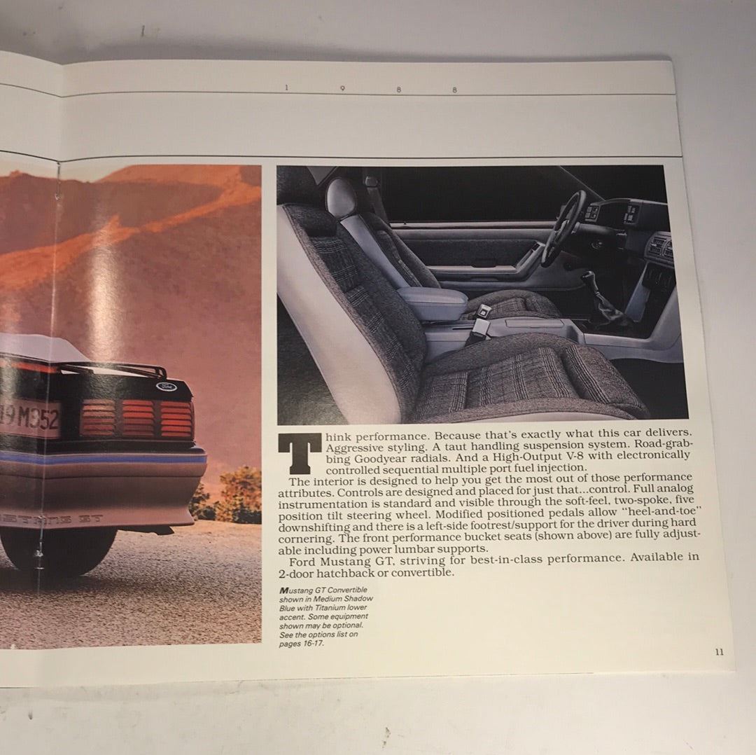 1988 Ford Mustang dealer sales brochure