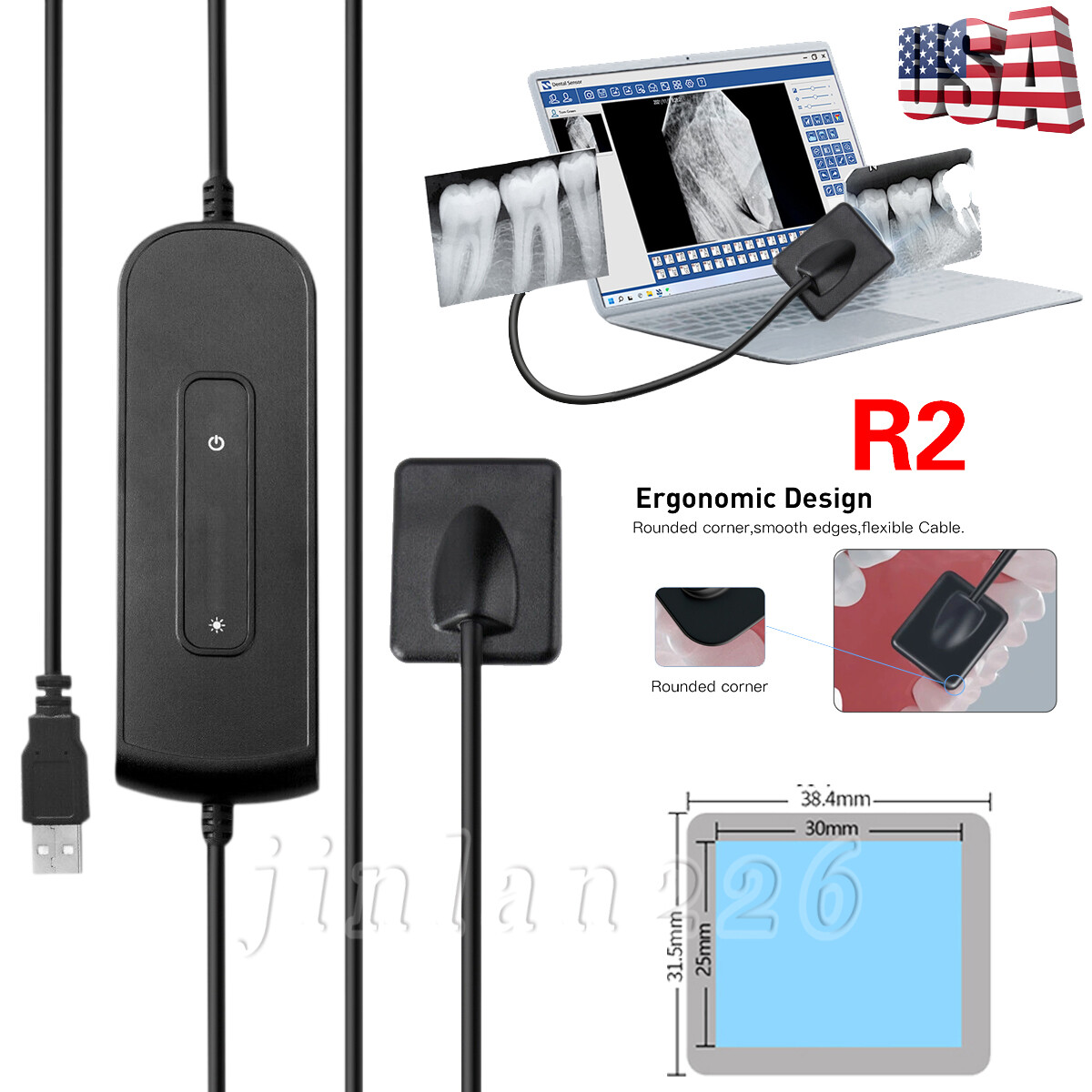 Intra Oral Rayos X Dental ray Sensor With SoftwareImage Sensor Size 2