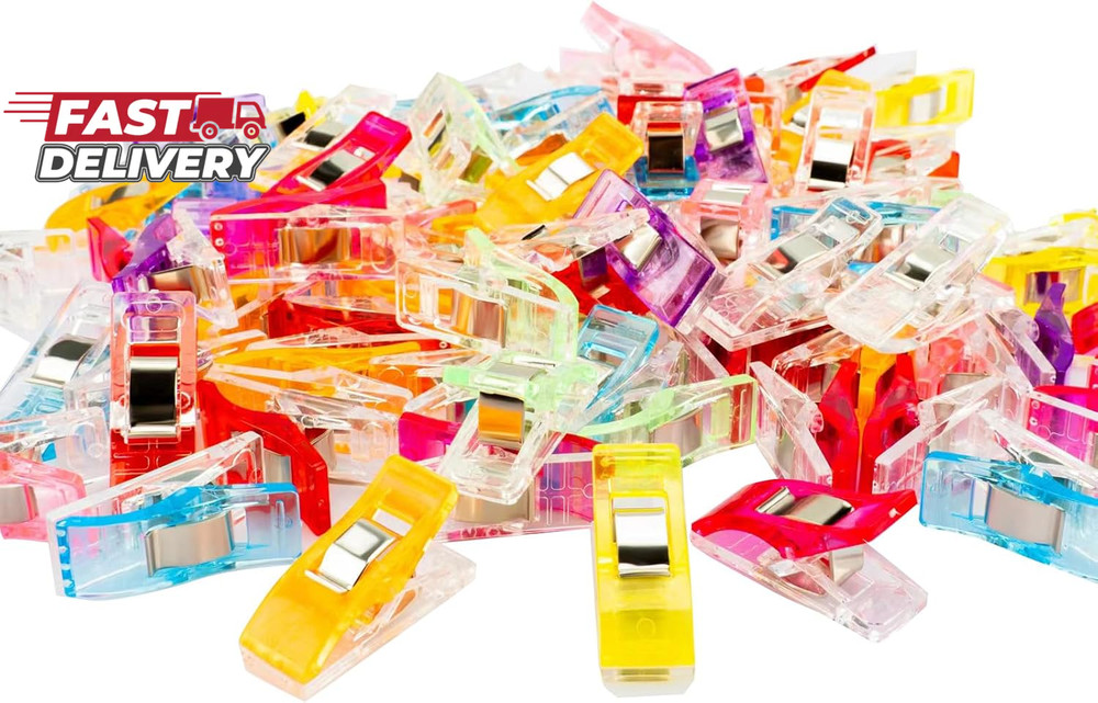 Multipurpose Sewing Clips 100 Pcs Premium Plastic Fabric Clips Assorted Colors