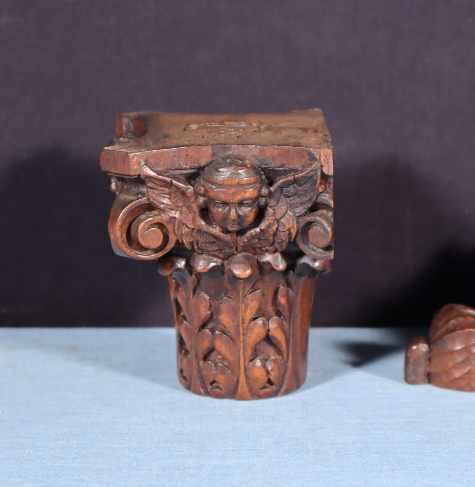 Two French Antique Highly Carved Trim/Corbels Solid Oak and Walnut Wood