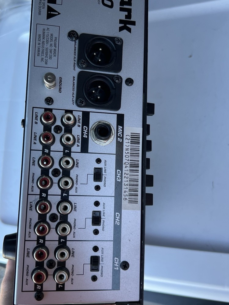 Numark DM1200 19” 4 Channel DJ Preamp / Mixer (Untested Condition)