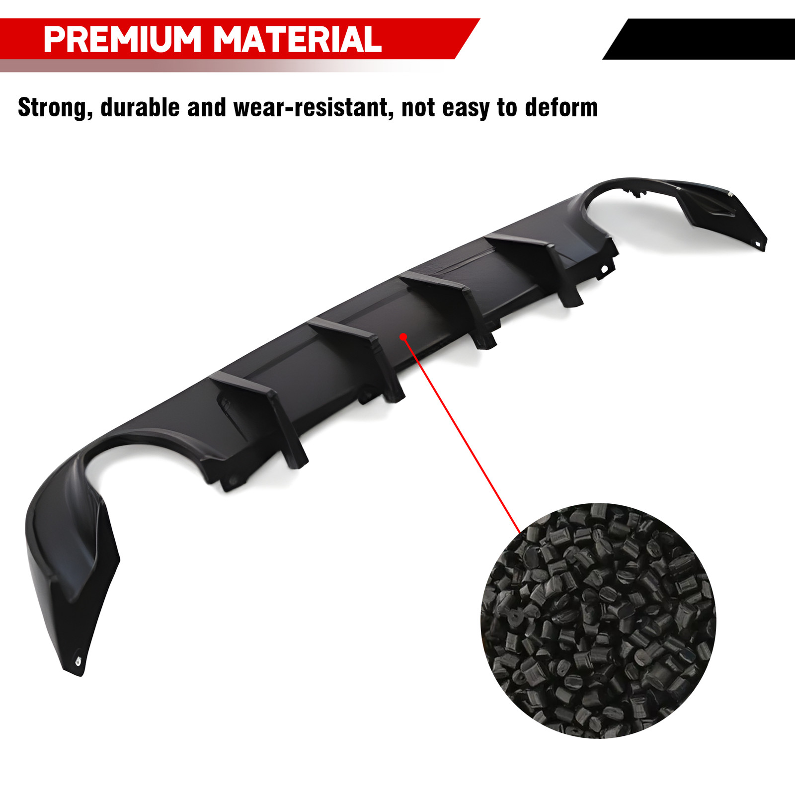 ABS Rear Bumper Diffuser Lip Gloss Black For Dodge Charger R/T SE SXT 2015-2023