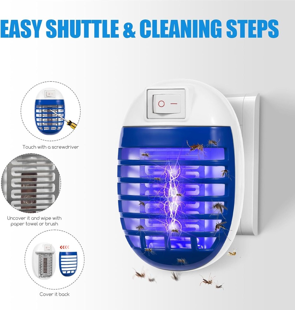 2 Blue Light Fly Zapper Traps - Perfect for Indoor/Kitchen Bug Elimination