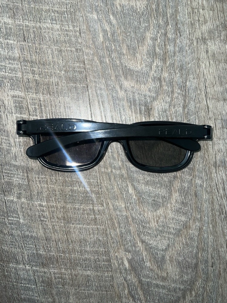 RealD 3D Black Rectangular Plastic Frame Glasses – Theatrical Use, Reusable