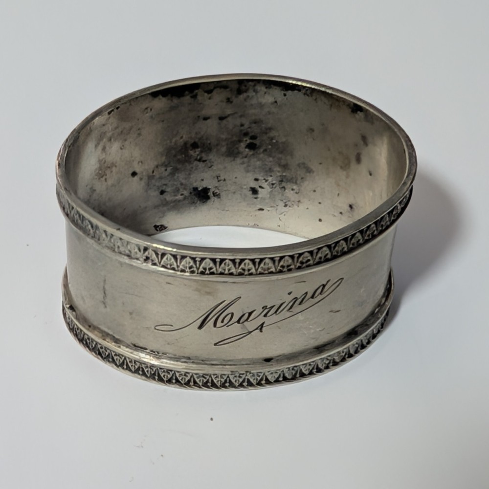 Vintage Italian Solid 800 Silver Napkin Ring Holder #1