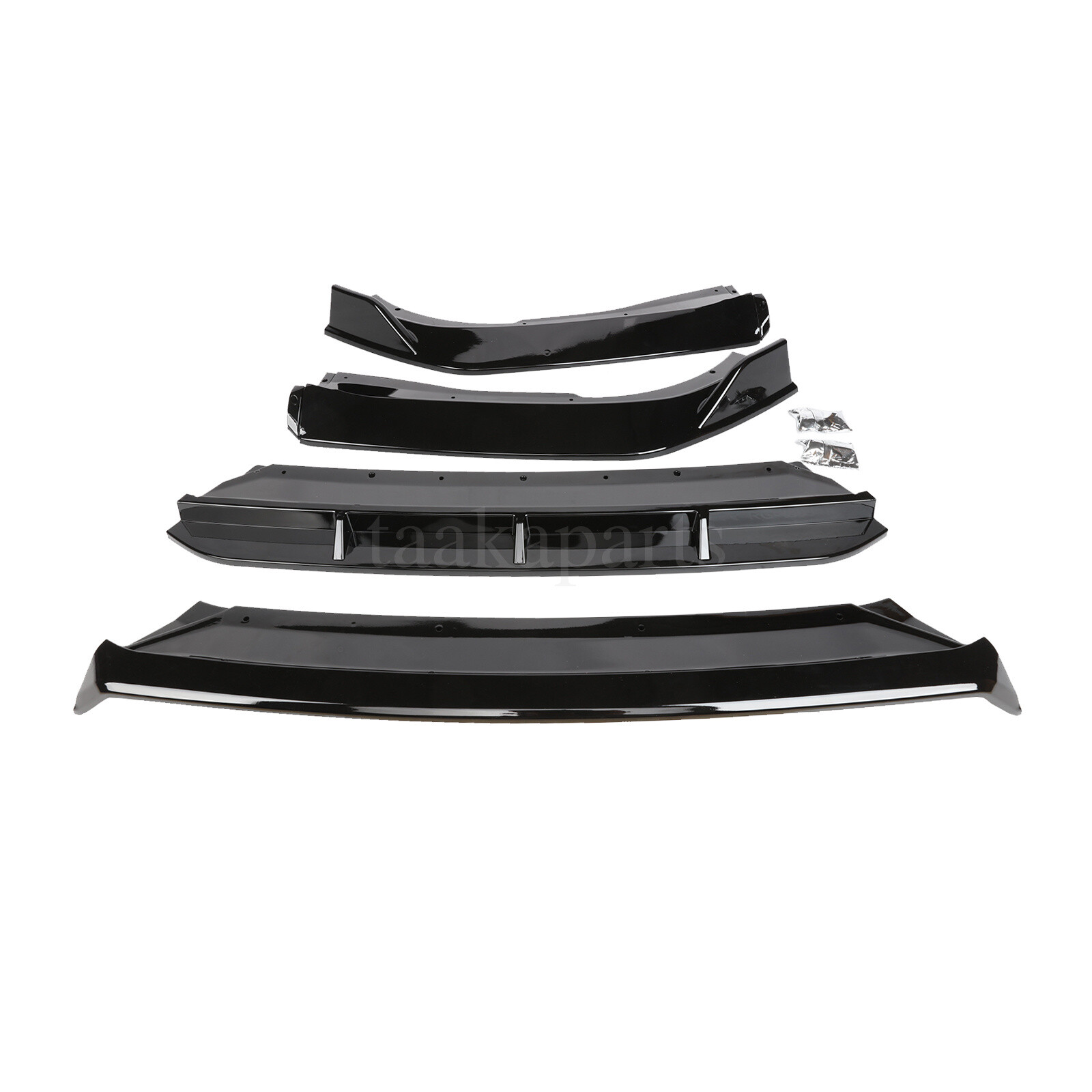 Glossy Black Front Bumper Lip Splitter Spoiler For Honda Accord Sport 18-20