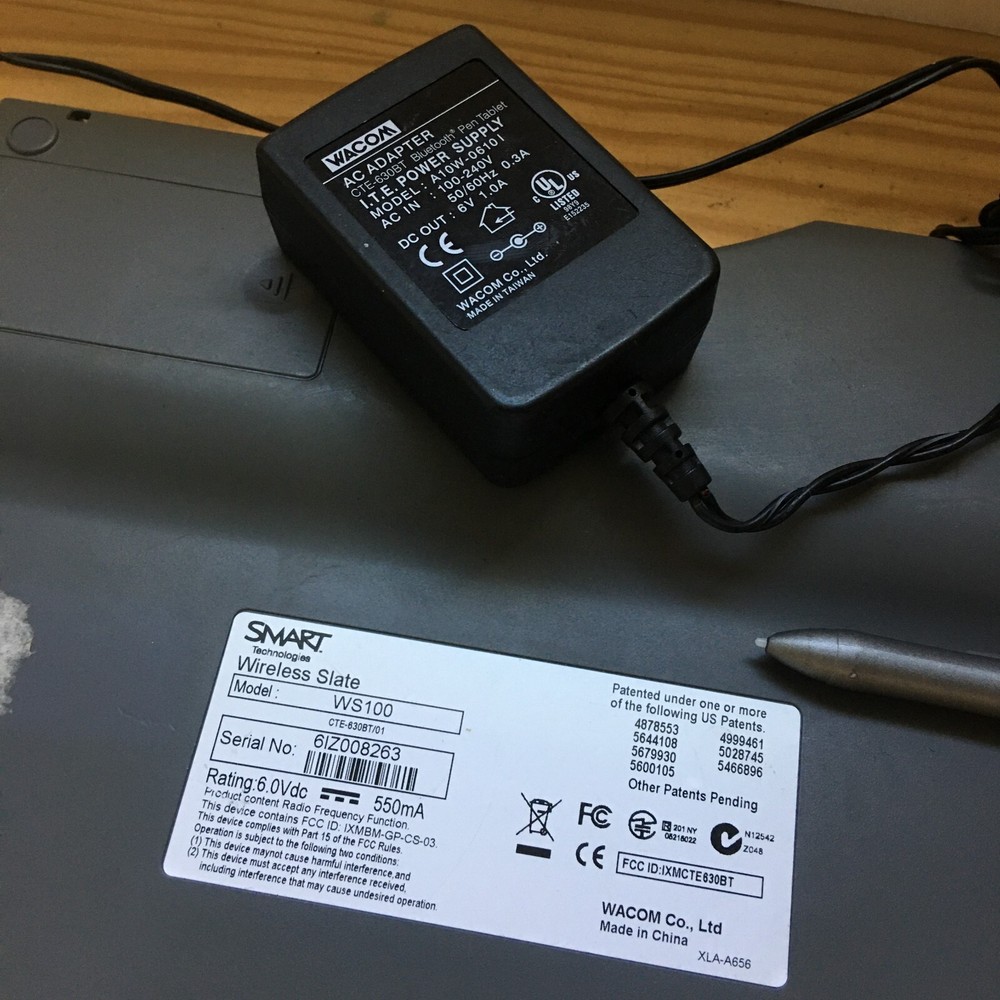 WACOM Smart Technologies Airliner Wireless Slate Drawing Tablet WS100 ***Read