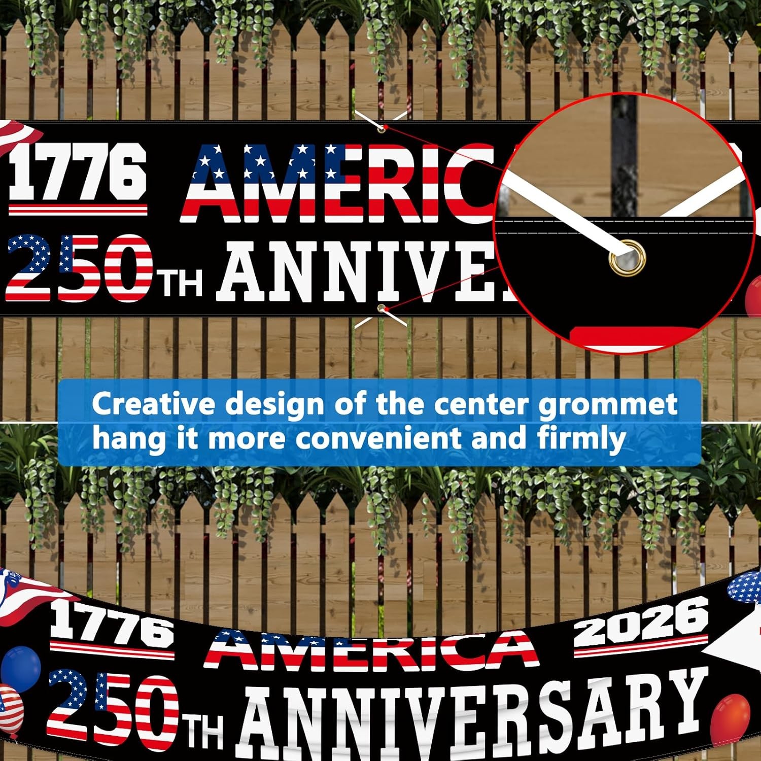 Probsin 250 Anniversary Banner 120" x 20" 1776-2026 America 250th Anniversary Th