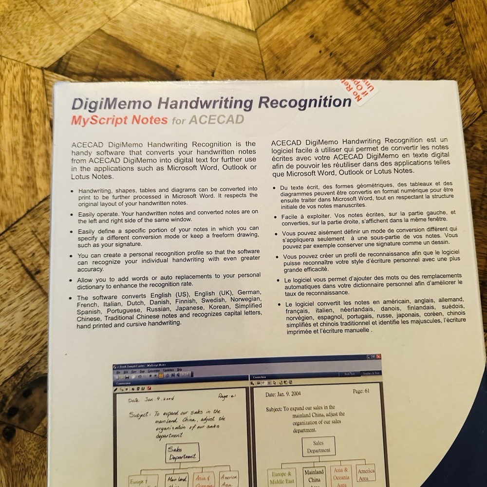 NEW ACECAD DigiMemo Handwriting Recognition MyScript Notes for ACECAD Sealed!!