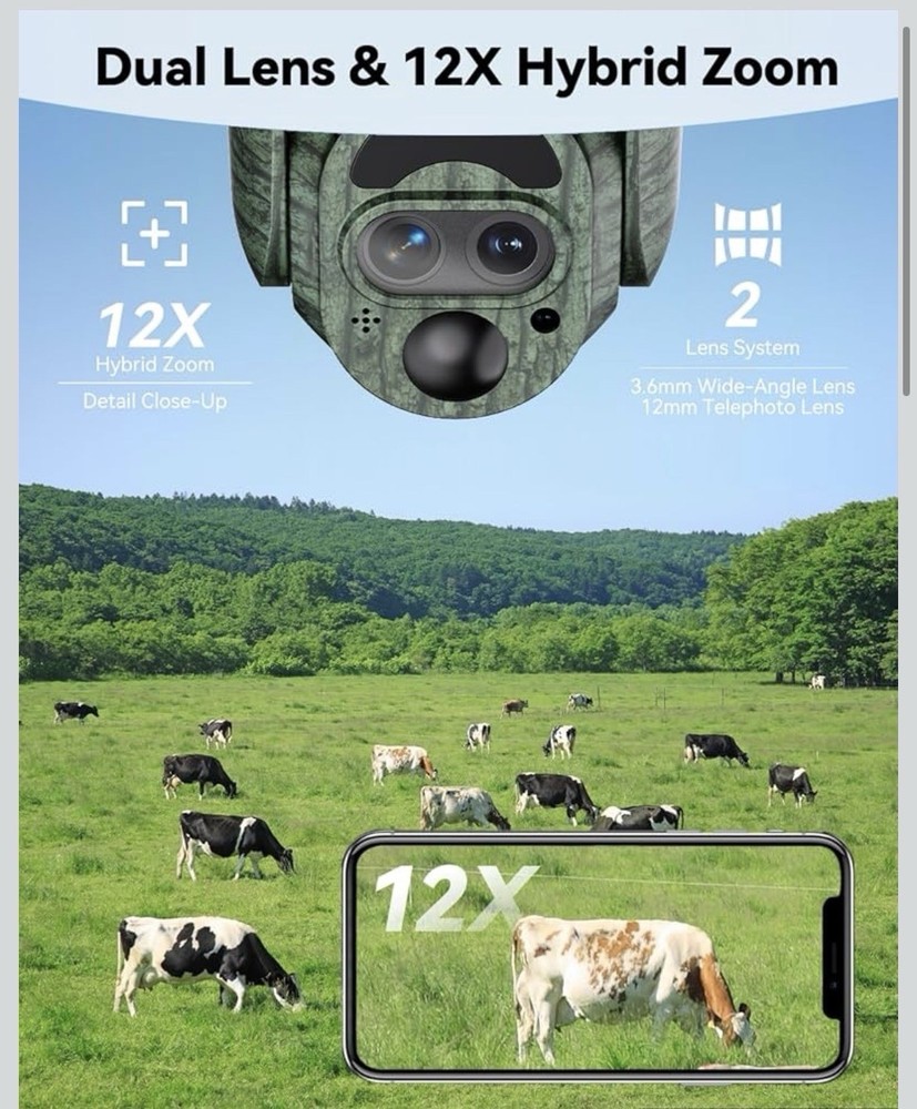 Waterproof 2K 360° View Live Video Game Camera Trail Camera 4GLTE