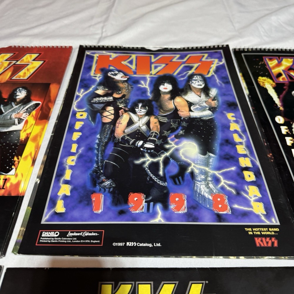 Vintage 90’s KISS Memorabilia Calendars Lot Of 8 ~ 1997 - 2004 VG Condition