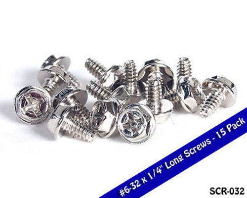 #6-32 Thread x 1/4" Long, PC Replacement Screws 15 Pack
