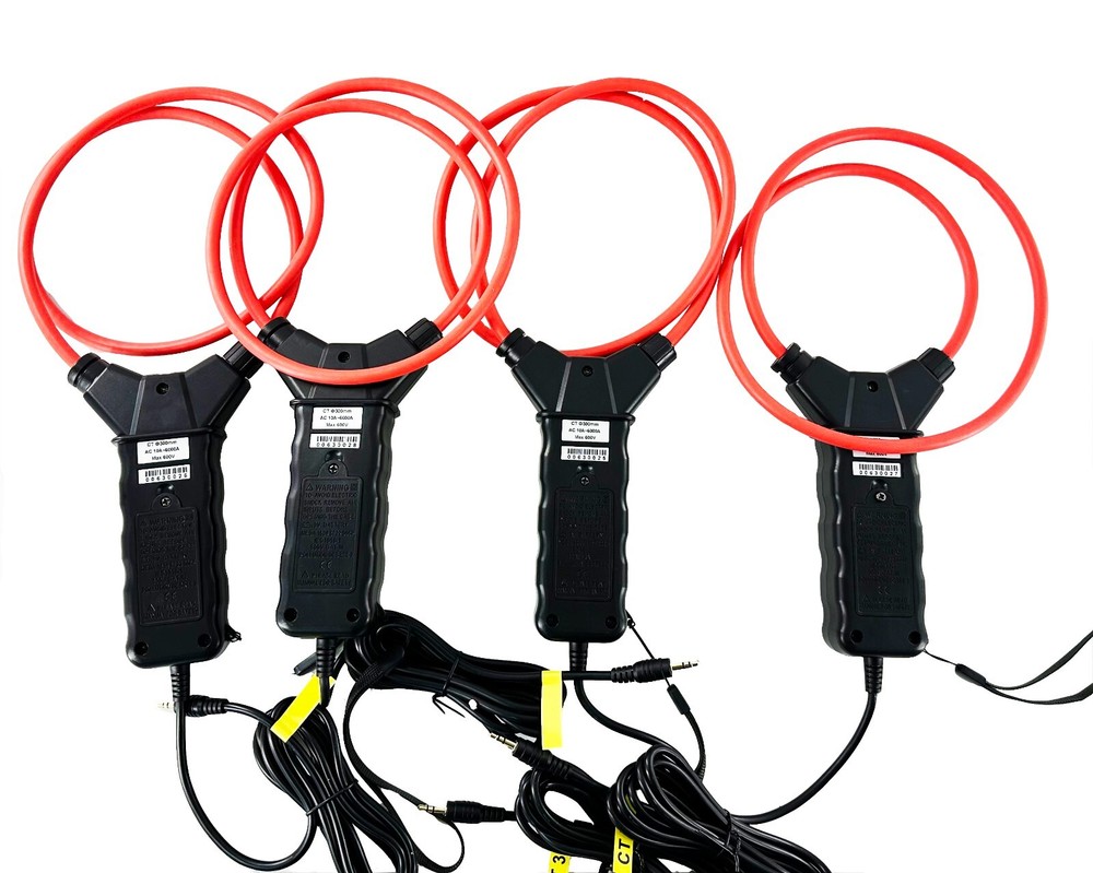 3 Phase Power Quality Analyzer with 4 PCS 6000A Flexible Coil Current Sensor