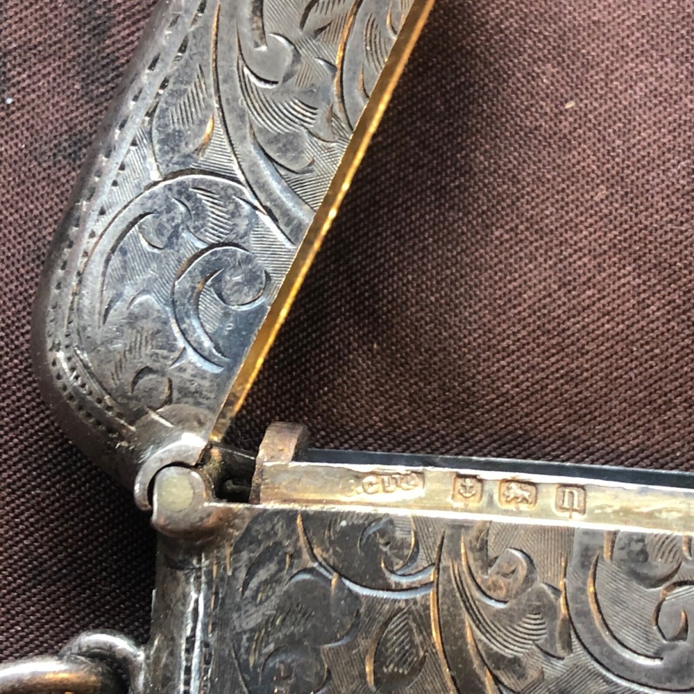 antique silver vesta ,bham 1912