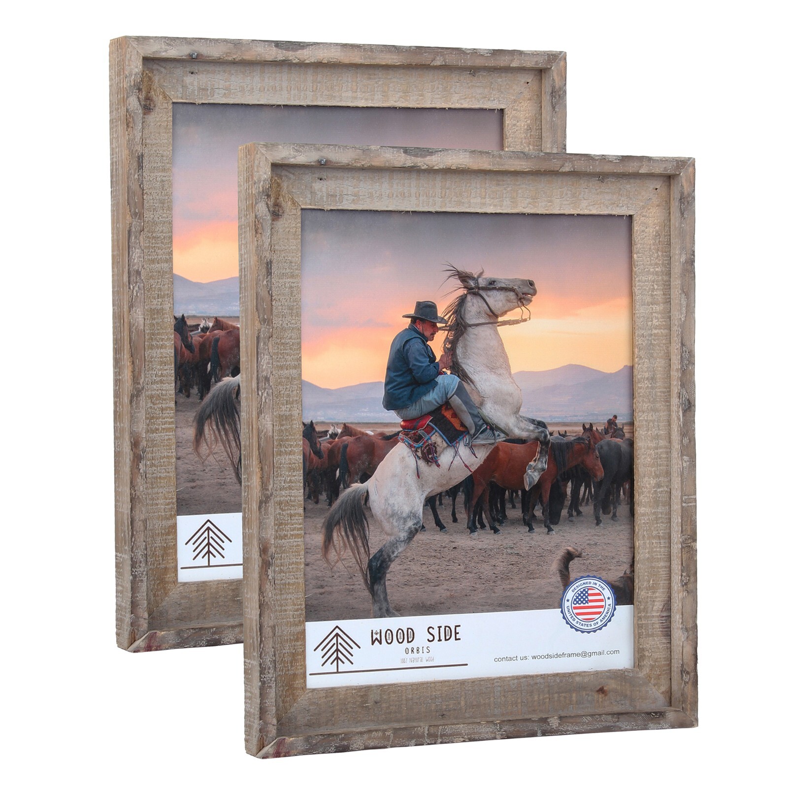 Rustic Barnwood Picture Frames  - Natural Reclaimed Wood, 1 3/4" Frame Width