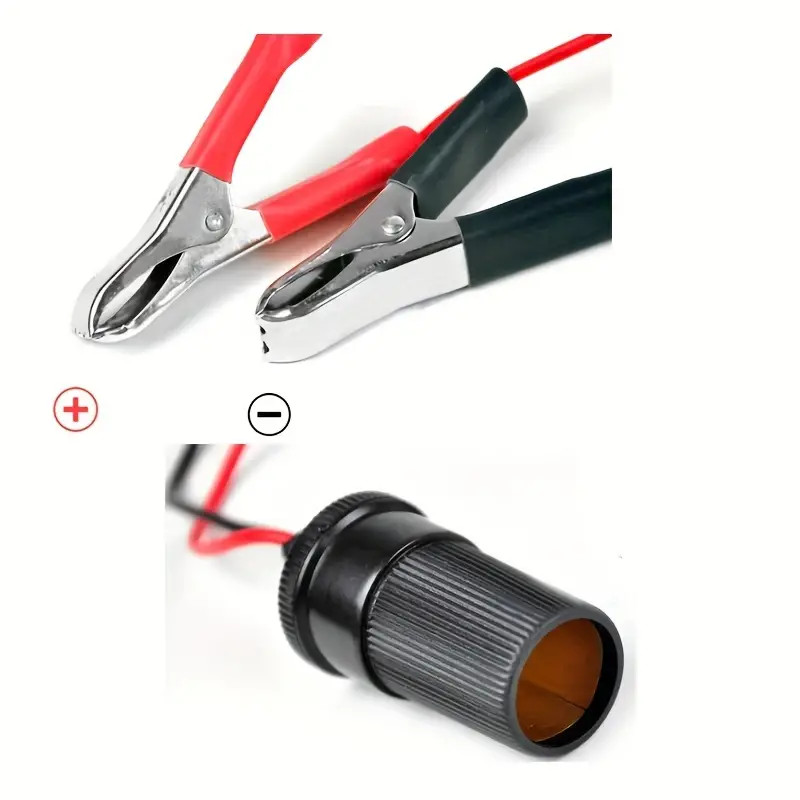 12V Car Battery Alligator Clamp Cable Clip Lot Cigarette Lighter Adapter Socket