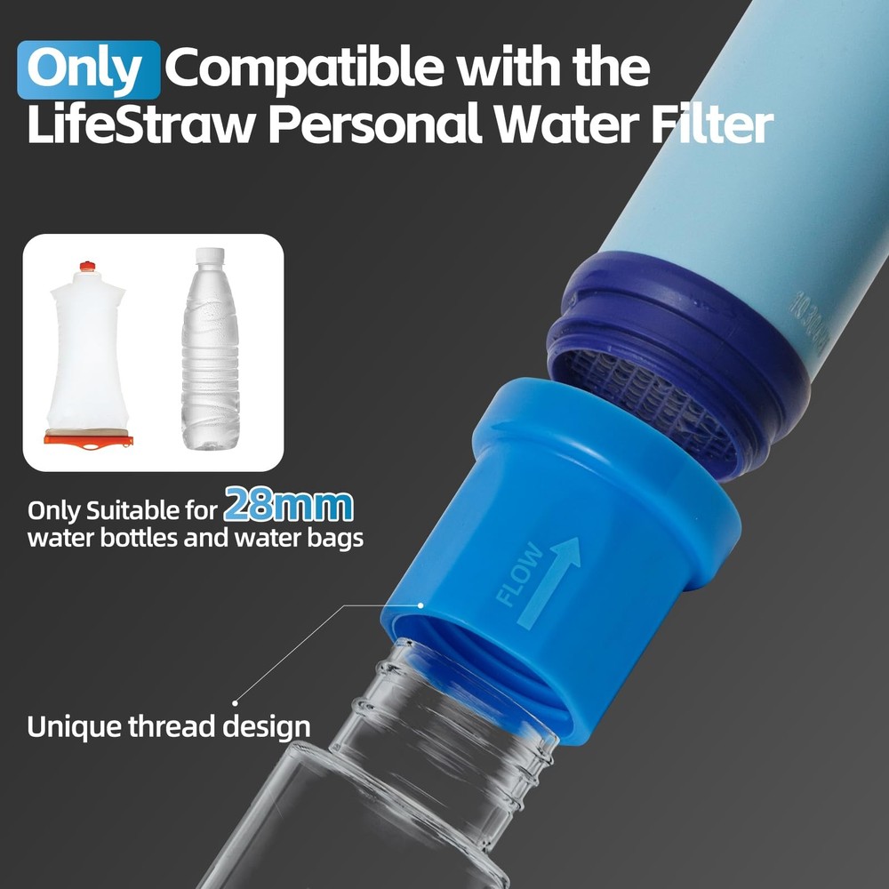 2 Pcs Water Filter Coupling Compatible with LifeStraw, Easy Drinking & Sharin...