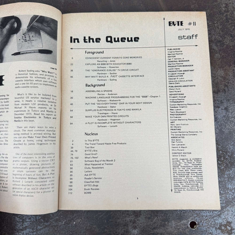 BYTE - The Small System Journal / Magazine - #11 July 1976 - Vintage Computing