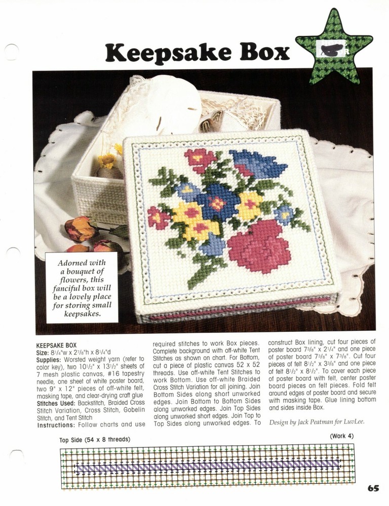 Keepsake Box Plastic Canvas Pattern By Leisure Arts