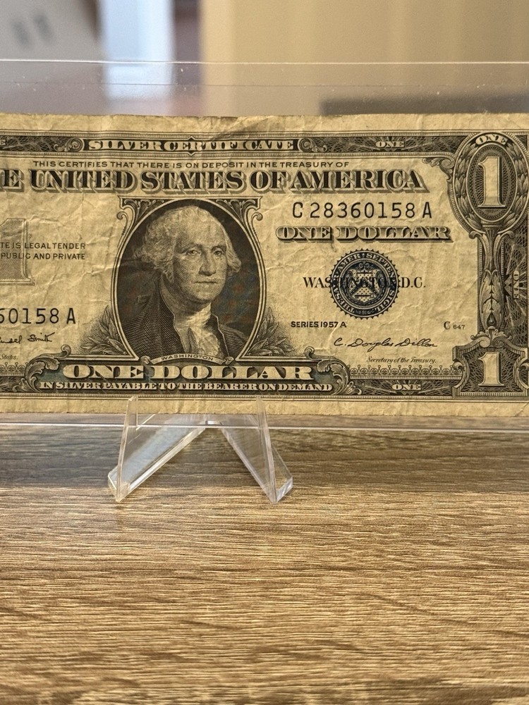 $1 Silver Certificate Error Note Banknote C28360158A Cutout Portrait