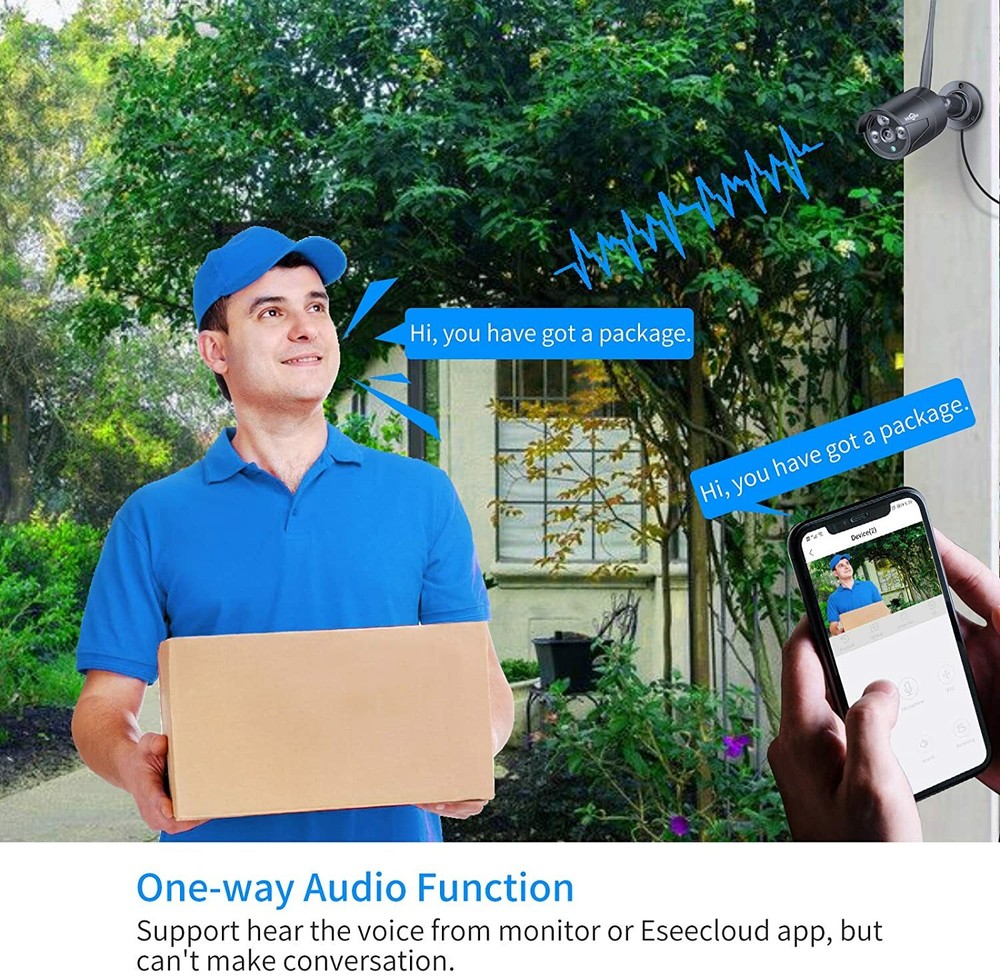 5MP Outdoor WIFI Security Camera For Hiseeu 8CH Wireless Security Camera System