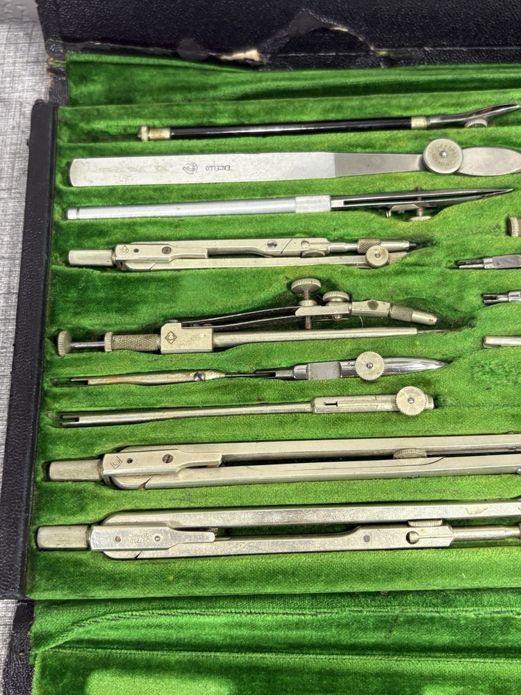 Vintage 20 Piece Drafting Instrument Set Eugene Dietzgen Co.