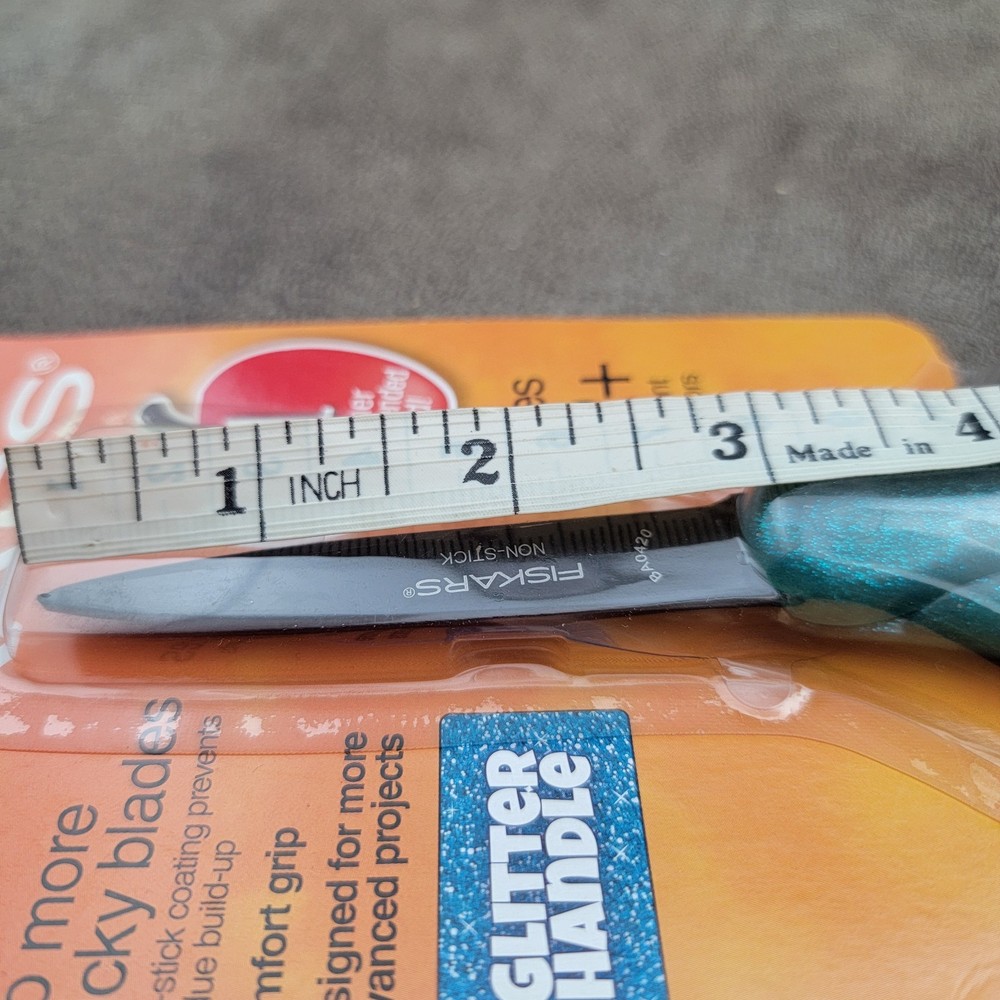 FISKARS 7" Student Scissors Blue Glittter Handle 12+ Classroom Create Art Craft