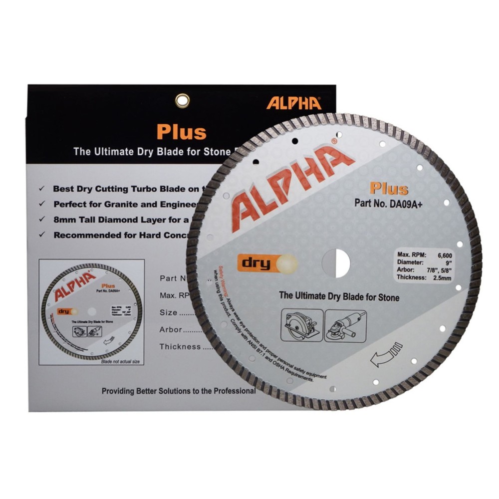 Alpha Professional Tools Plus Dry Diamond Blade 9"- DA09A+