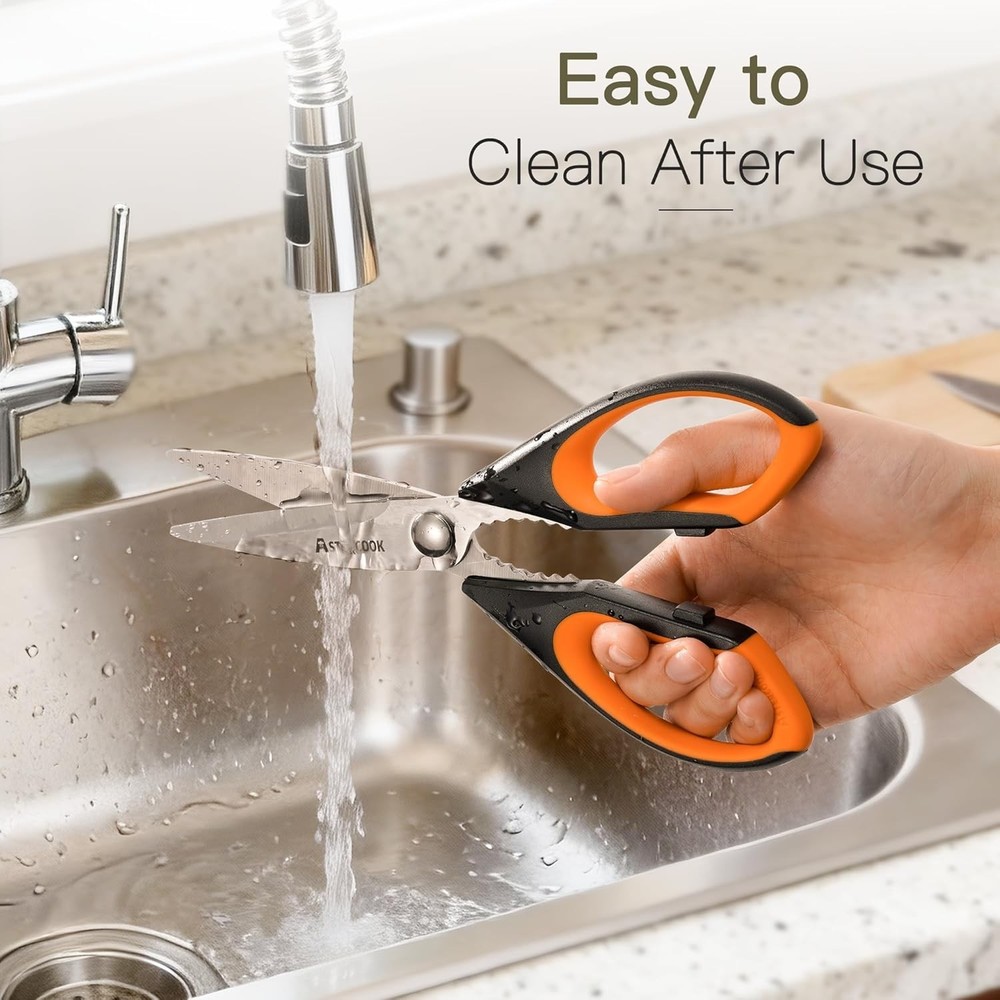 Serrated Edge Kitchen Scissors: 3 Pack with Ergonomic Design for Effortless Use