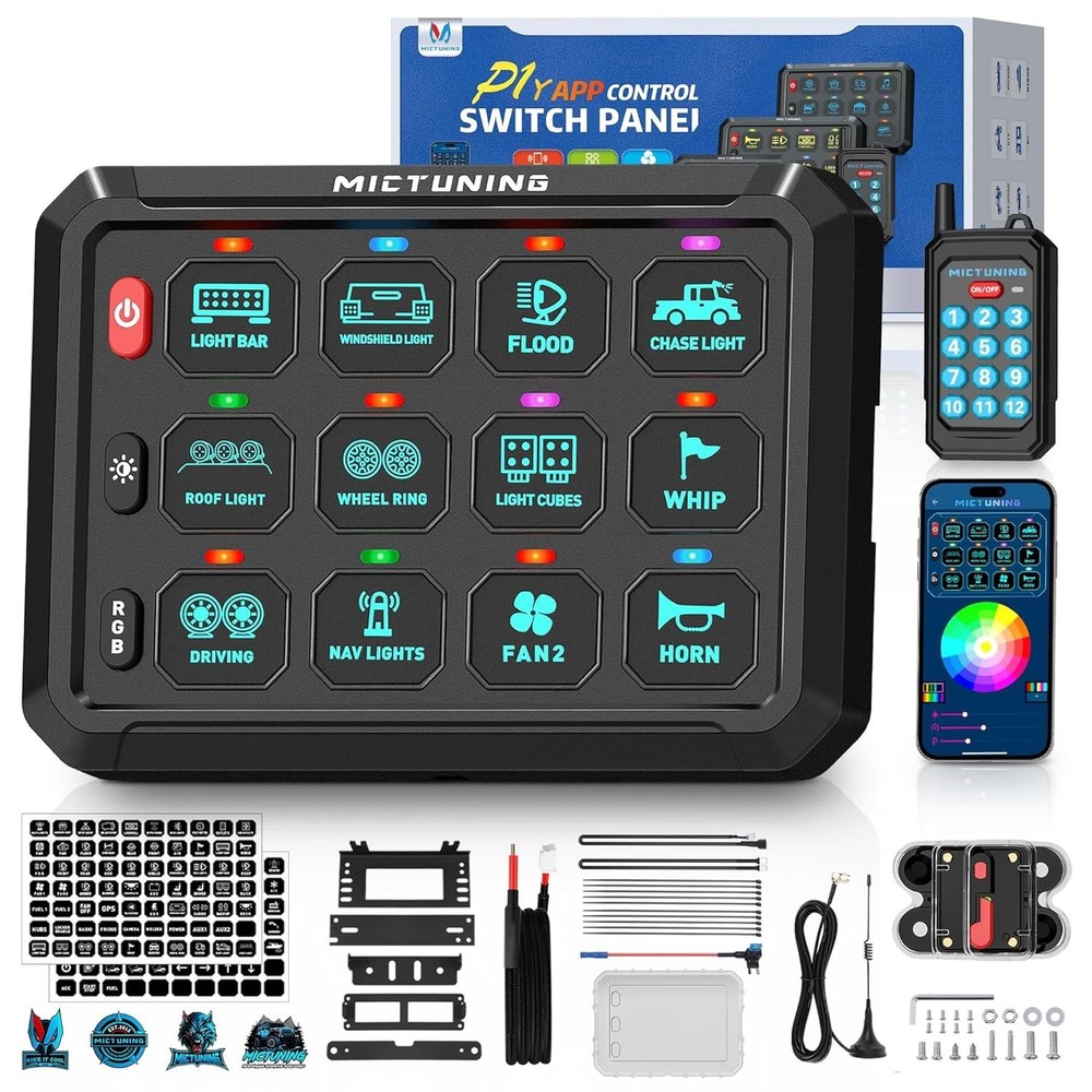 P1Y APP Wireless Remote Switch Panel Toggle Strobe Circuit Relay Control System