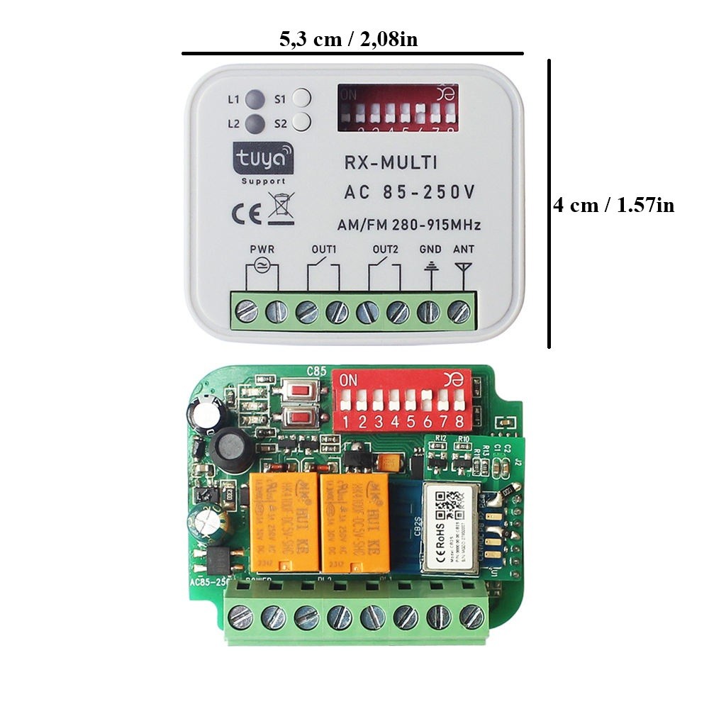 WIFI RECEIVER UNIVERSAL RADIO CONTROL UNIT Automatic Gate APP Alexa Google