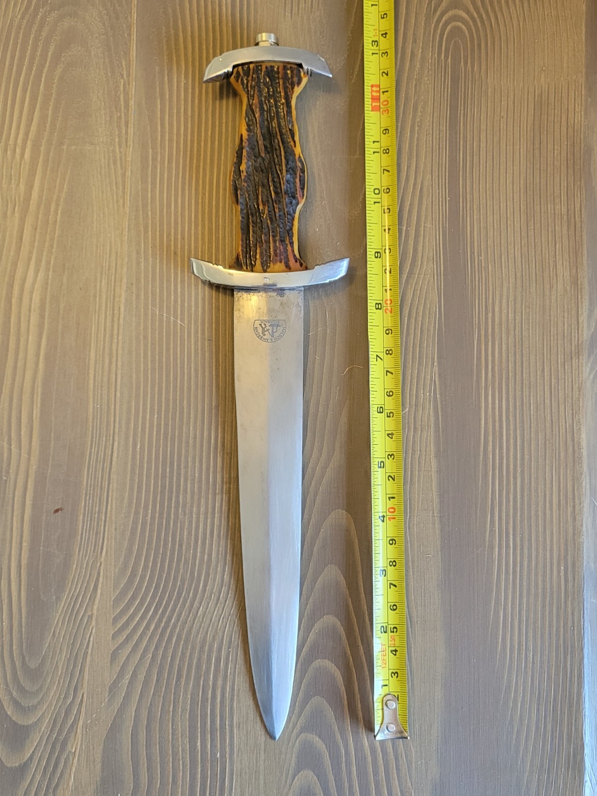 WWII German Stag Handle Fighting Knife/Dagger by Malsch & Ambronn Steinbach