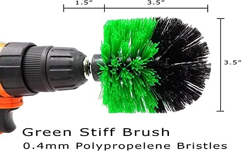 2-Pack Cone Drill Powered Brush Attachment for Cleaning Bathrooms, Kitchens,