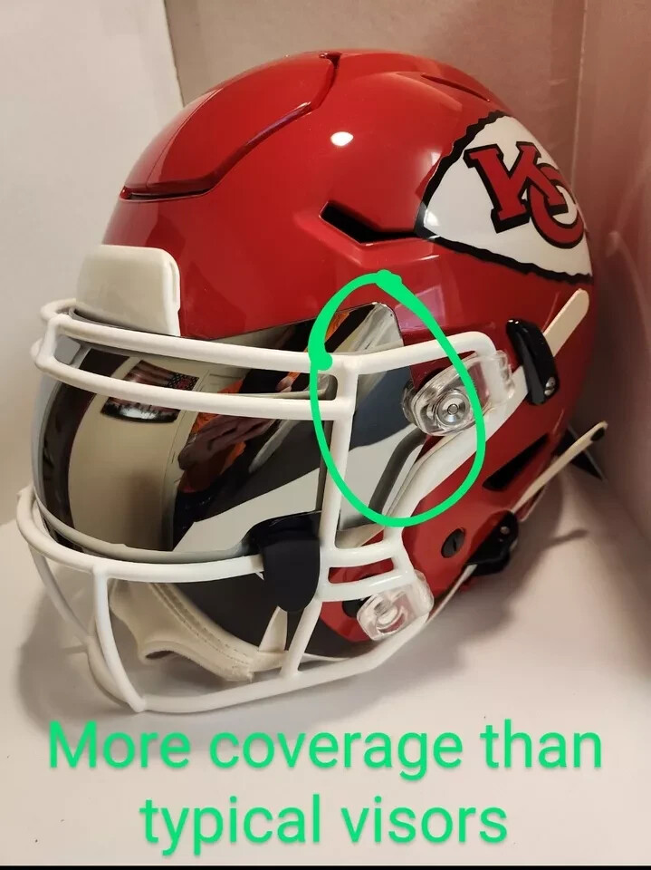 LIGHT SMOKE TINTED SPEED FLEX & F7 Full Size Football Helmet Oculus Visor +Clips