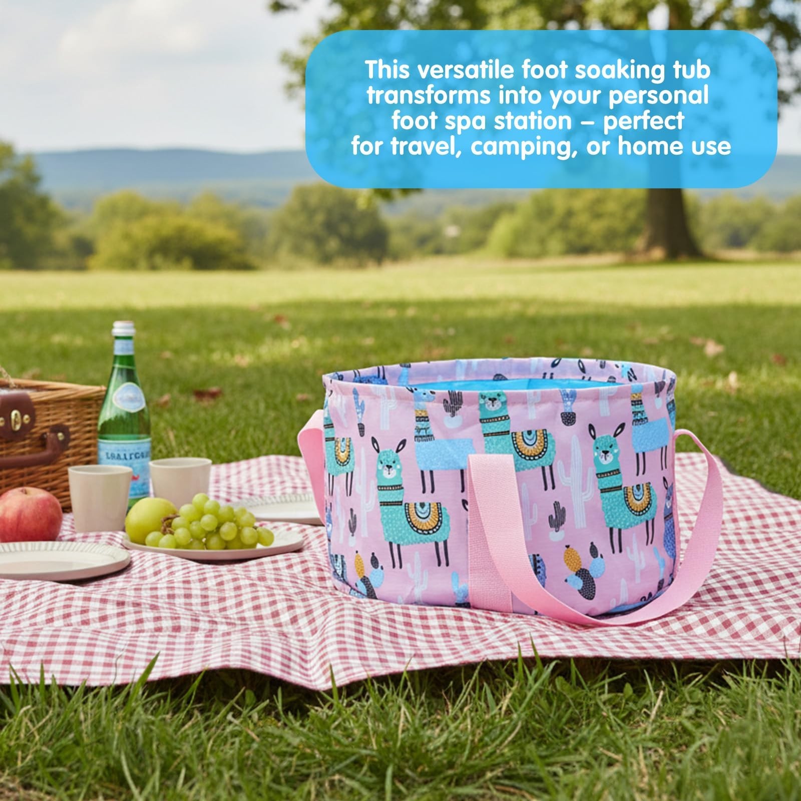 Collapsible Bucket for Soaking Feet - Portable Foldable Foot Bath Tub Spa Bas...