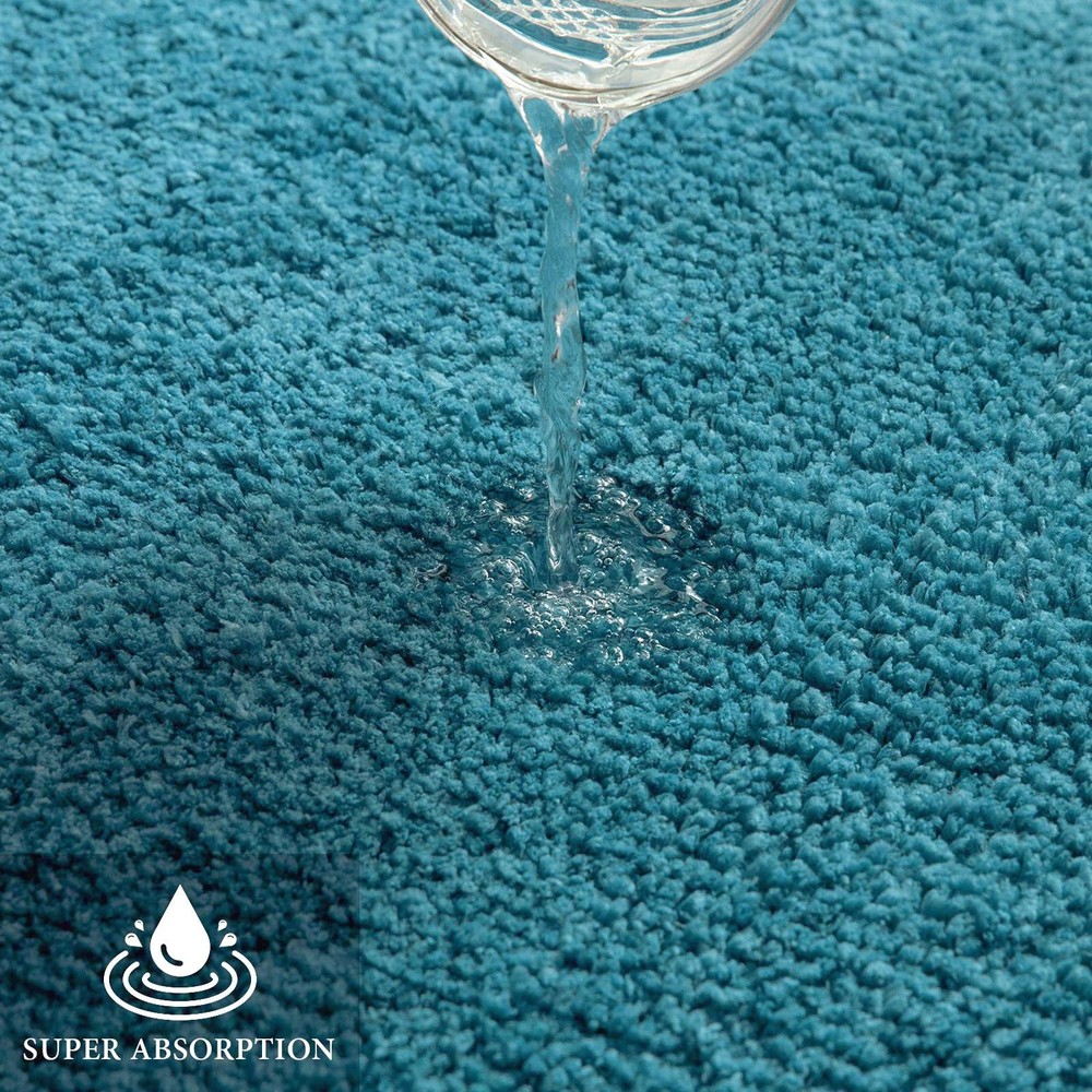MIULEE Teal Bathroom Rugs, Soft Absorbent 1'8" x 2'6" (Rectangular),