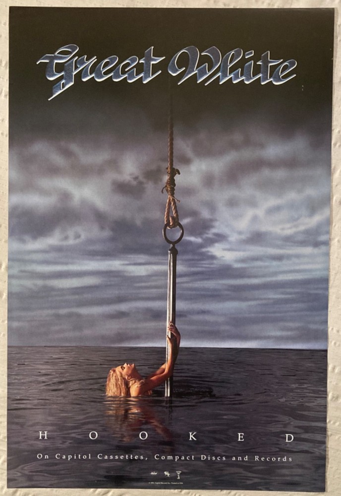 Great White 1991 Two-Sided Promo Poster Hooked M