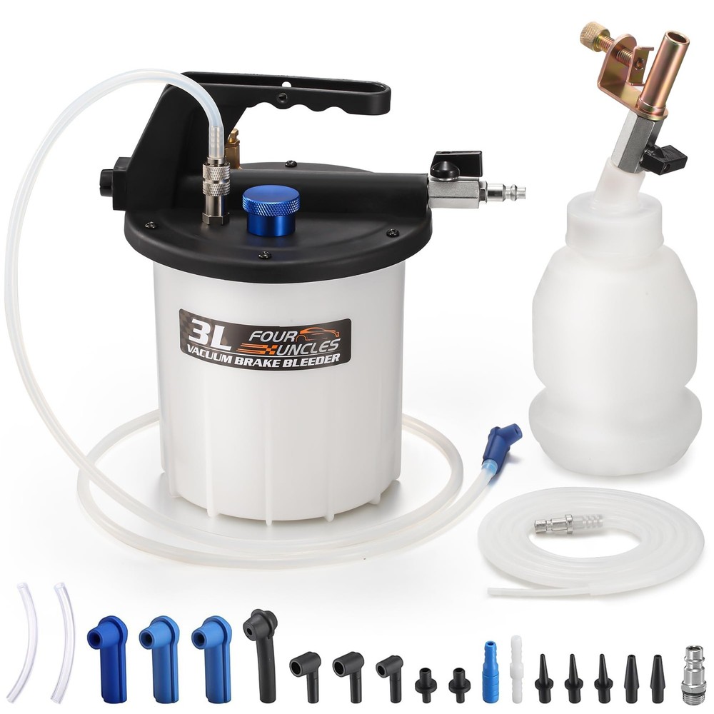 Pump Bleeder Vacuum Kit FOUR UNCLES Brake Pneumatic Fluid Extractor Refilling