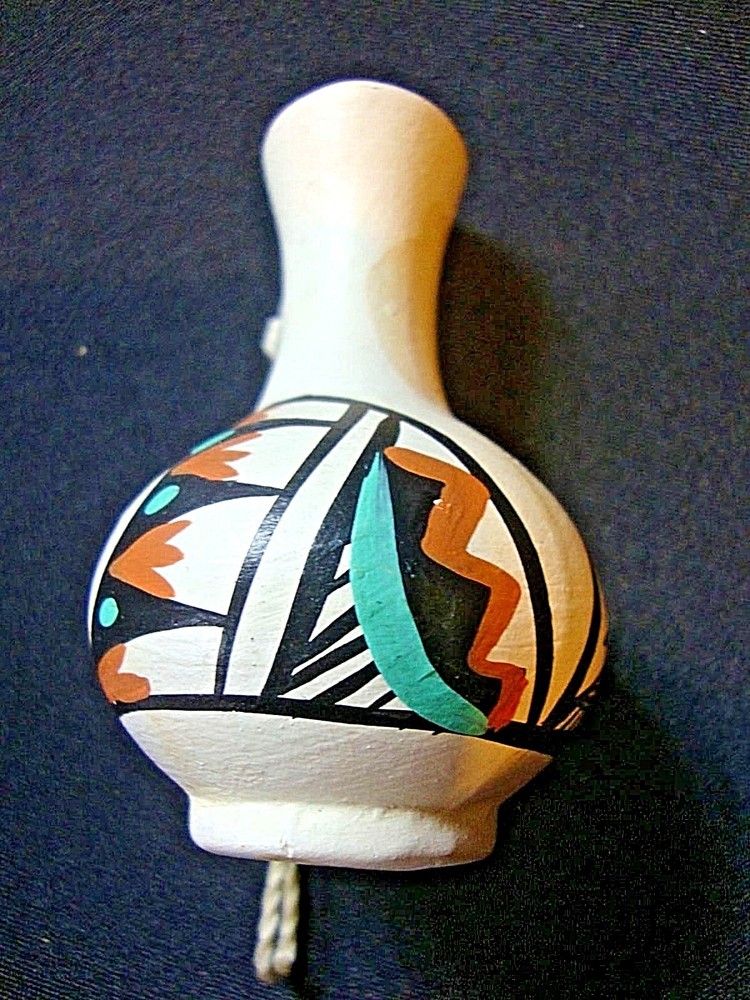 3" Small Ceramic Clay Pot Jar Multi Color Attach String Native Flower Hang Vase