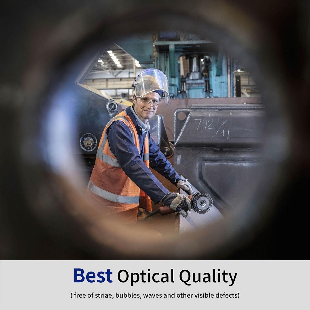 Full Face Impact Resistant Safety Shield | Clear Polycarbonate Visor + Replac...