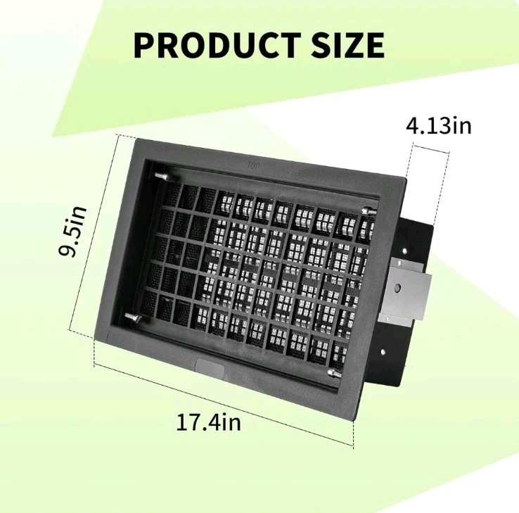 8x16 Automatic Foundation Vent Black Crawl Space Vent Replacement Auto Air Vent