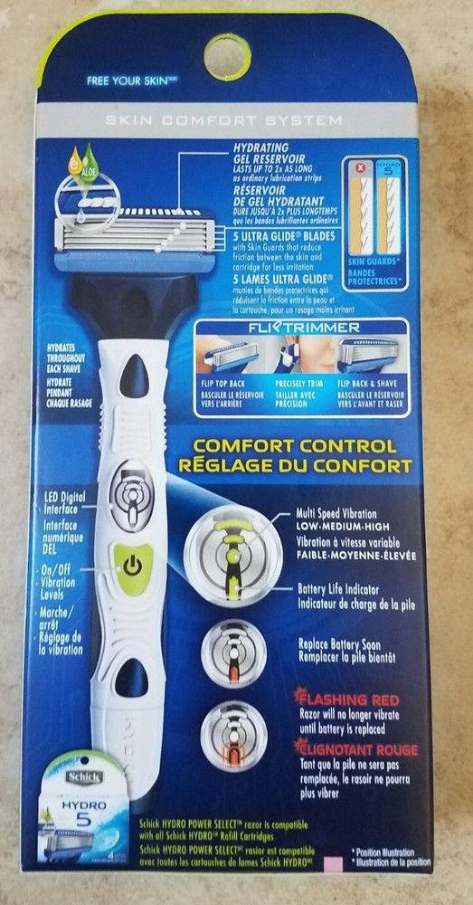 Schick Hydro 5 Power Select Multi-Speed Vibration Razor NEW