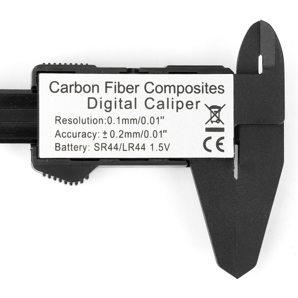 Precision 6" LCD Digital Caliper - Carbon Fiber, Micrometer & Ruler Combo Tool