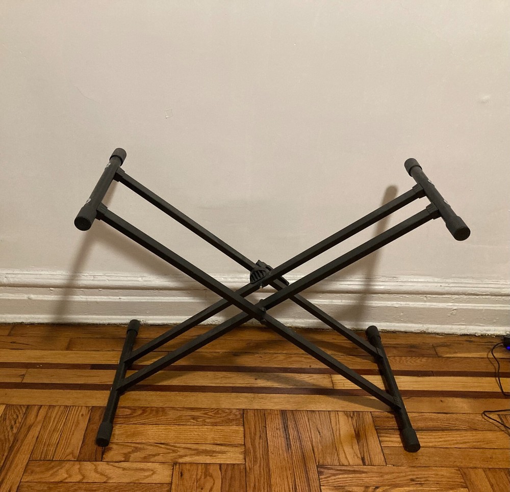 The H&A Keyboard Stand, black metal, X frame, durable, adjustable, foldable