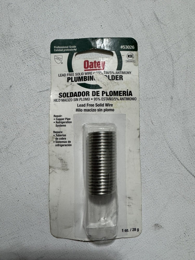 Oatey 53026 Wire Solder, 1 Oz Carded, Solid, Gray