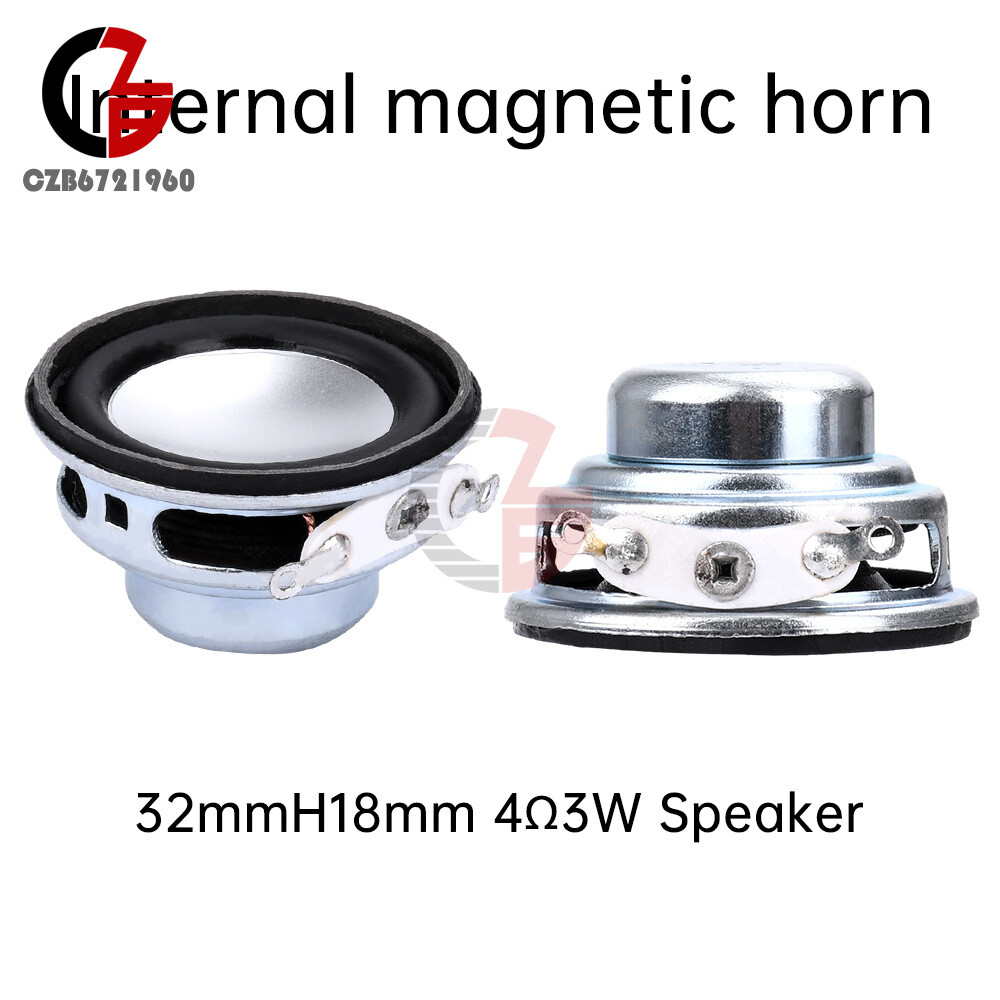 2pcs 32mm Internal Magnetic Subwoofer Mini Speaker 4Ohm Full-Range Audio Speaker